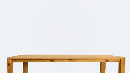 wooden table on a white background
