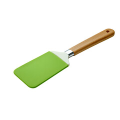 Vibrant green spatula with natural wood handle perfect for any kitchen task