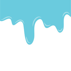 Dripping liquid. Melt drop. Flowing liquid. Vector illustration.