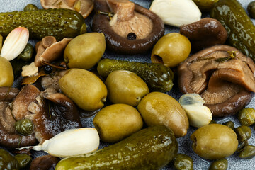 Mixed pickles vegetables.
