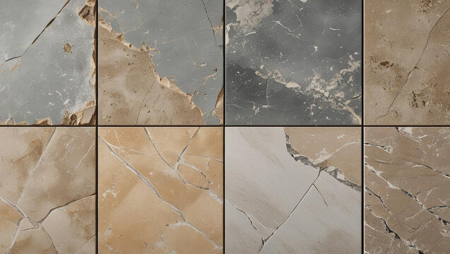 Classic Square Tile Seamless 3D Texture, Ceramic PBR Material 8K