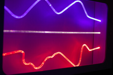 Colorful wave patterns in illuminated light tubes