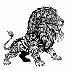 lion tribal tattoo