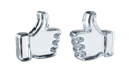 Two transparent thumbs-up icons