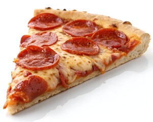 A delicious slice of classic pepperoni pizza with melted cheese and a crispy crust perfect for a satisfying meal or snack