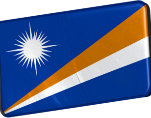  Bright Marshall Islands Flag Featuring Stripes and Star, Isolated on Transparent Background.
