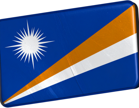  Bright Marshall Islands Flag Featuring Stripes and Star, Isolated on Transparent Background.