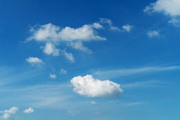 Blue sky with cirrus cloud. It's clearing day and good weather in the morning