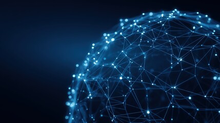 Abstract Globe Network: Interconnected Nodes and Lines in a Plexus of Futuristic Communication Technology