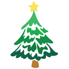 Hand Drawn Christmas Tree Vector Holiday Illustration