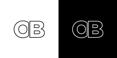 Letter O and B, OB logo design template. Minimal monogram initial based logotype.