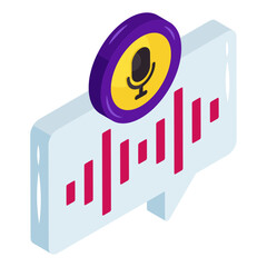 Editable design icon of voice recognition