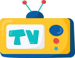 Cartoon Style Retro Television Illustration