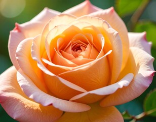 Close-up of a beautiful peach-orange rose