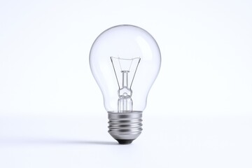 Clear Lightbulb on White Background Illustrating Idea Generation and Innovation Concepts