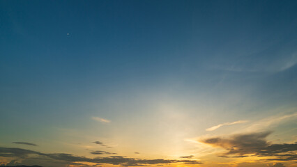 Beautiful orange sky and clouds sunset background
