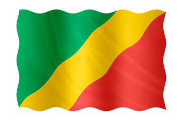 Digital composite. Flag of Congo. The 15th of August is Congo Independence dayflag, symbol, nation, national, country, countries,  drapeau, Republic, Congo-Brazzaville,