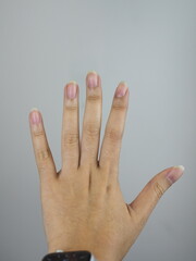 Female Hand person standing by a powerful