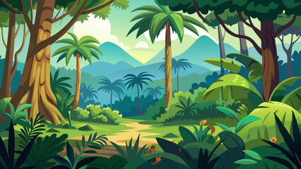 Fototapeta premium tropical rainforest safari jungle background