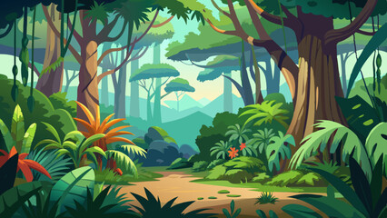  tropical rainforest safari jungle background