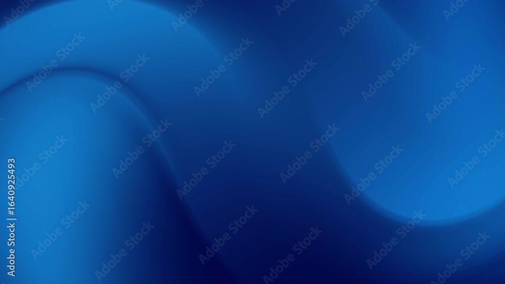 Poster abstract, wavy pattern with gradients of blue, transitioning from lighter hues to deep, dark shades,