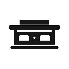 Abstract silhouette of a traditional scales representing law and justice concept for legal representation dispute resolution and judicial system