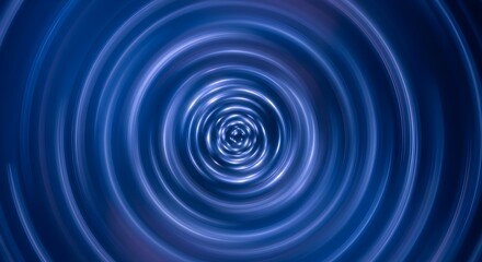 Blue concentric light rings swirl inward toward a bright central point