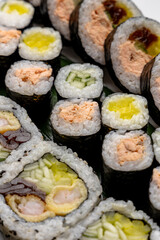 Sushi rolls maki close up macro