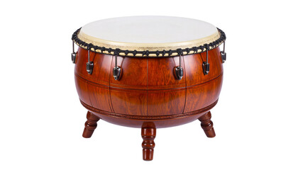 Fototapeta premium Classic musical instrument big drum isolated on a solid white background Png