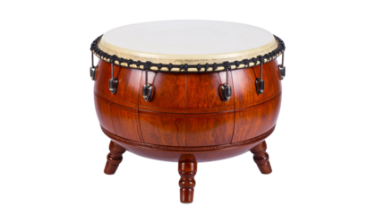 Classic musical instrument big drum isolated on a solid white background Png