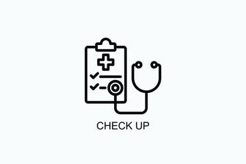 Naklejka premium Check Up Icon Or Logo Isolated Vector Illustration