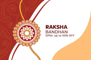 Indian Festival Raksha Bandhan Horizontal Vector Banner Template Design Illustration