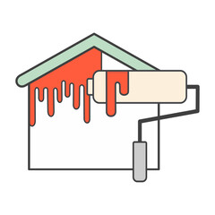 House painting isolated on white background.
