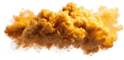 Large, golden-tan cloud of smoke or dust