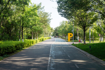 walkway in the modern city