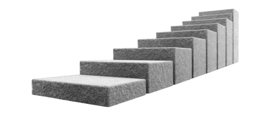 Gray steps ascending, upward, progress