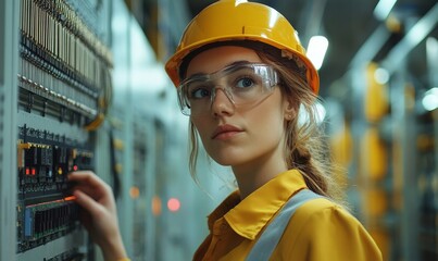 construction worker in warehouse, Generative AI