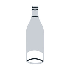 Glass bottle with pourer cap, liquid dispenser container for water, oil, vinegar, syrup, or sauce, transparent drink or condiment serving bottle for kitchen and bar use flat vector illustration.