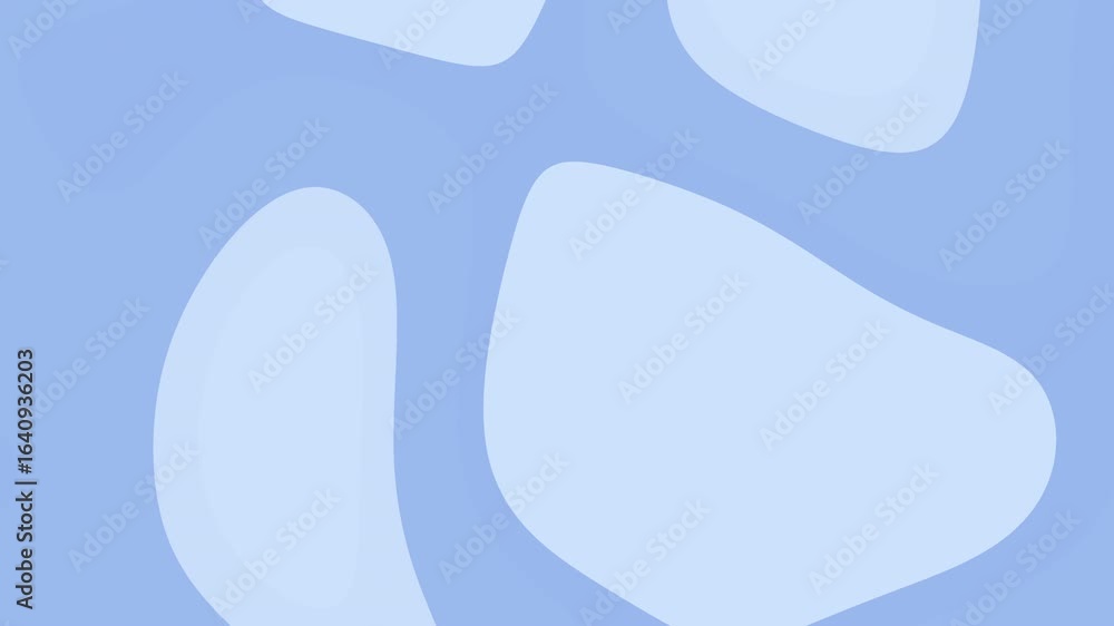 Poster abstract design features flowing shapes and patterns in serene shades of pale blue and light blue, c