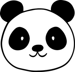 Cute Panda Face Doodle Illustration