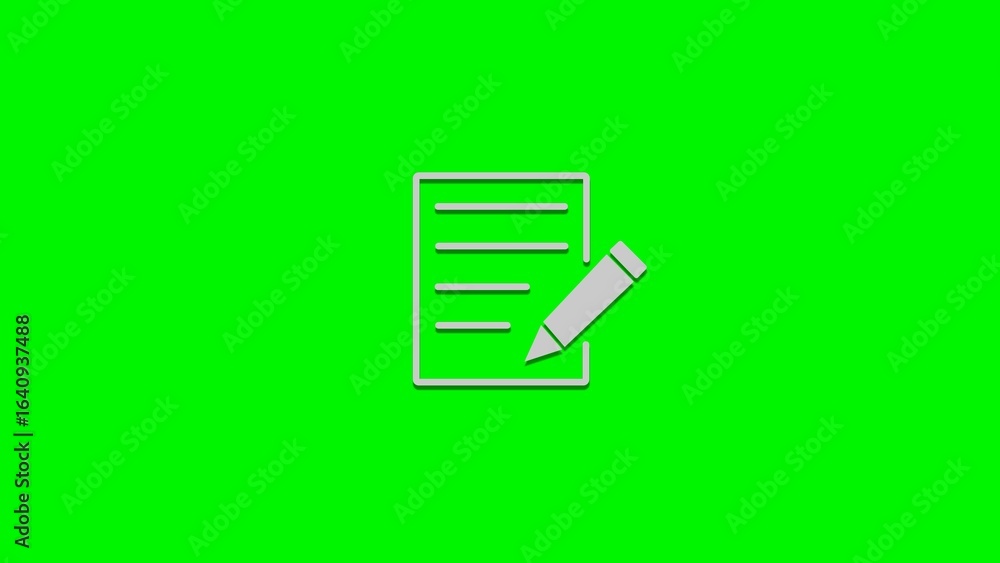 Poster simple illustration of a notepad and pencil representing documentation or creation.