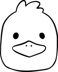 Cute Chick Head Doodle Drawing