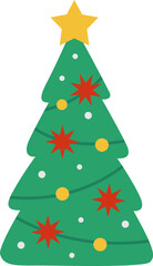 Decorated Christmas Tree With Star