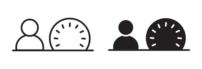 Office hours icons set in black and white stroke lines. Hierarchy Icon Collection With Multiple Styles. hours line icon vector illustration set