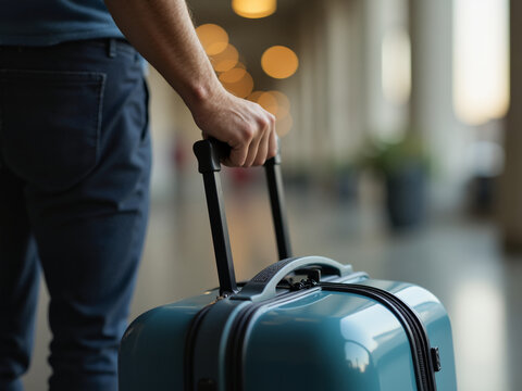 A growing number of older adults are embracing technology to enhance their mobility and travel experiences. This image showcases a person with a suitcase - Powered by Adobe