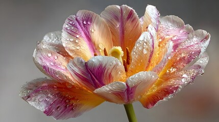 Tulip with water droplets