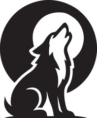 Mystical Howl: Silhouette of a lone wolf, bathed in the ethereal glow of a full moon, captures the primal essence of the wild.