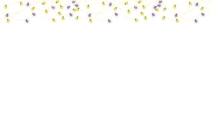 Vector Christmas lights. Christmas garland transparent PNG. Christmas PNG lights. Christmas decorations, LED lamps for decorations 