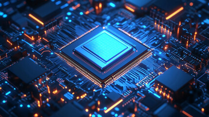 Obraz premium blue circuit board