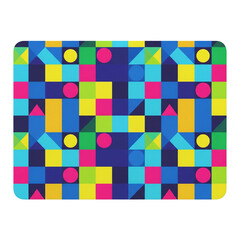Retro mouse pad with a colorful geometric pattern